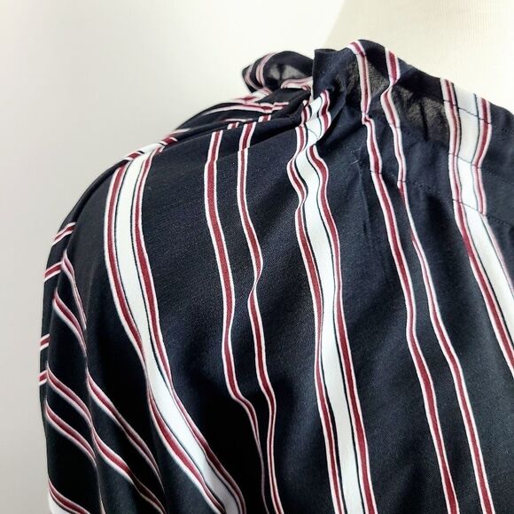 Bishop + Young Stripe One Shoulder Blouse Small - Picture 4 of 16